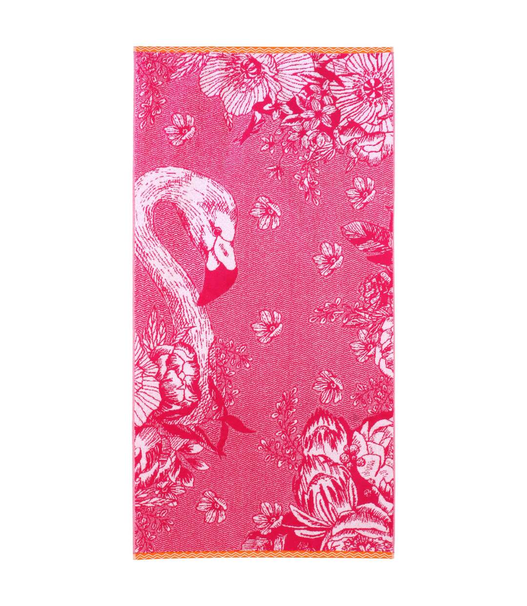 Drap de plage éponge 75x150cm FLAMINGO rose