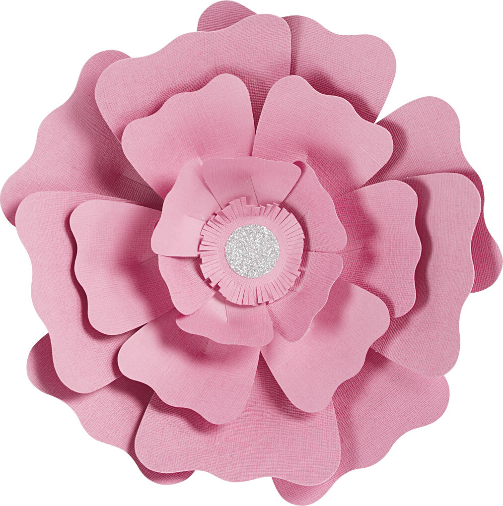 Papirblomster - Ø 15+25 CM - 230 G - Lyserød - 2 Stk