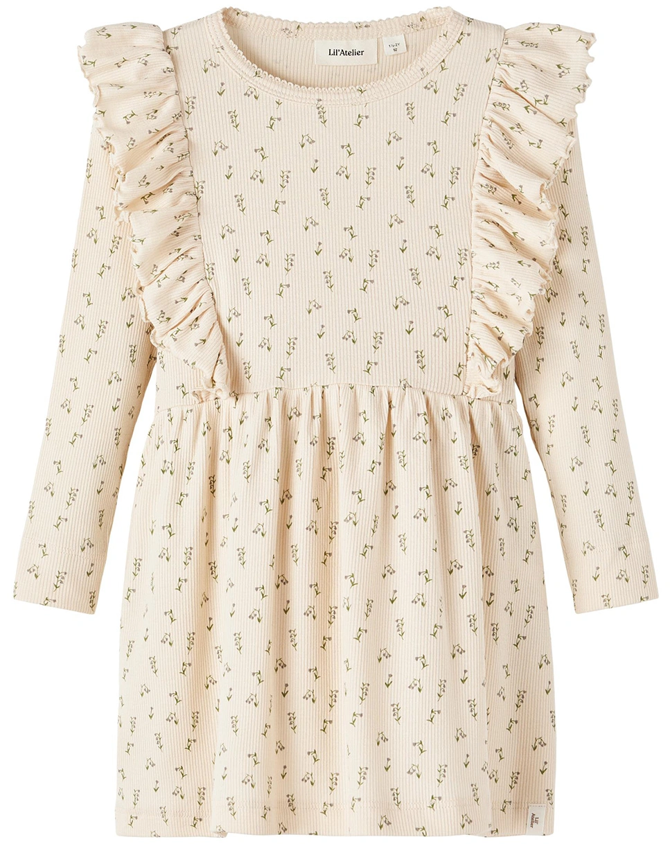Langarmkleid NMFGAGO in whitecap gray
