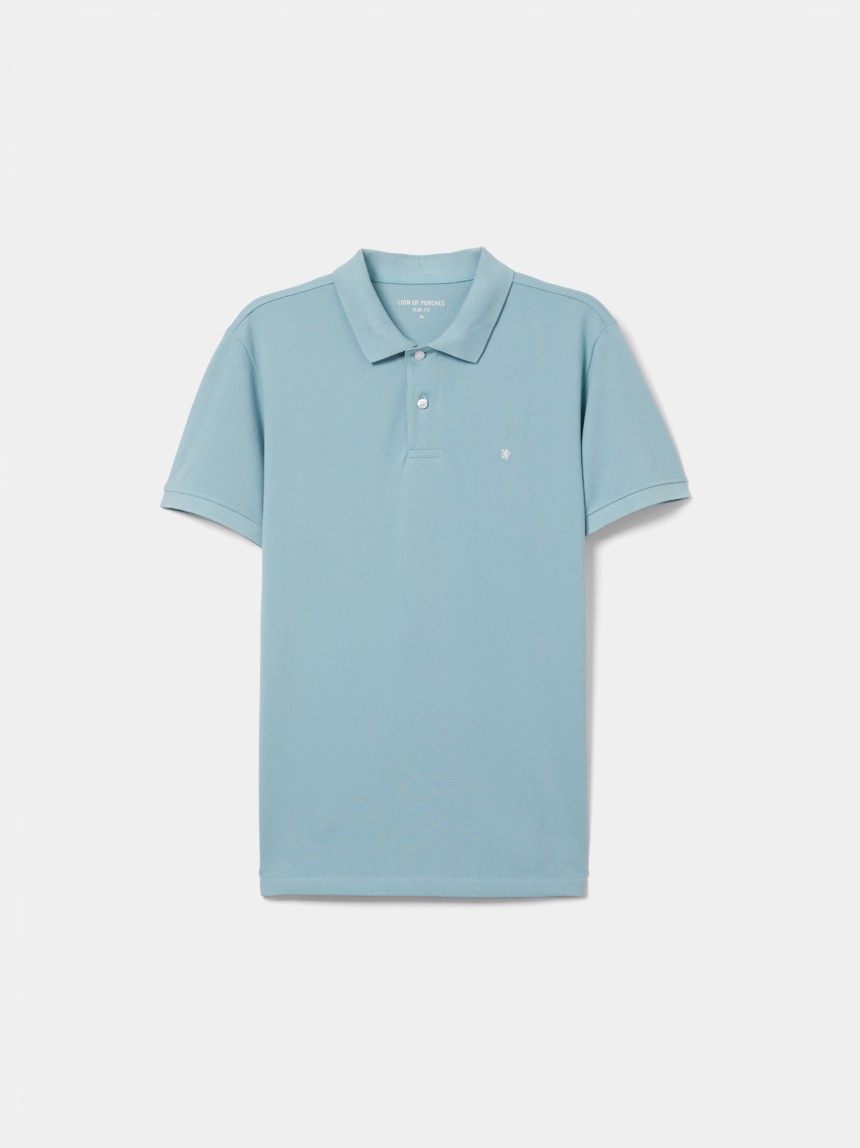 Polo piqué slim fit garment dye