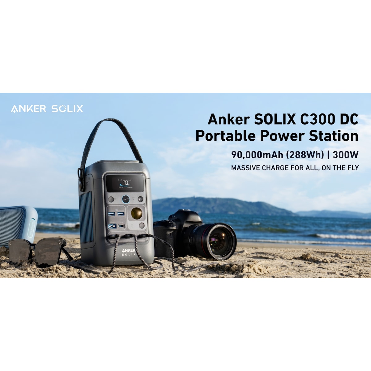 Anker Solix C300x 288 Wh DC bærbar strømstasjon
