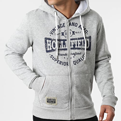 Sweat Zippé Capuche Finnesota Gris Chiné