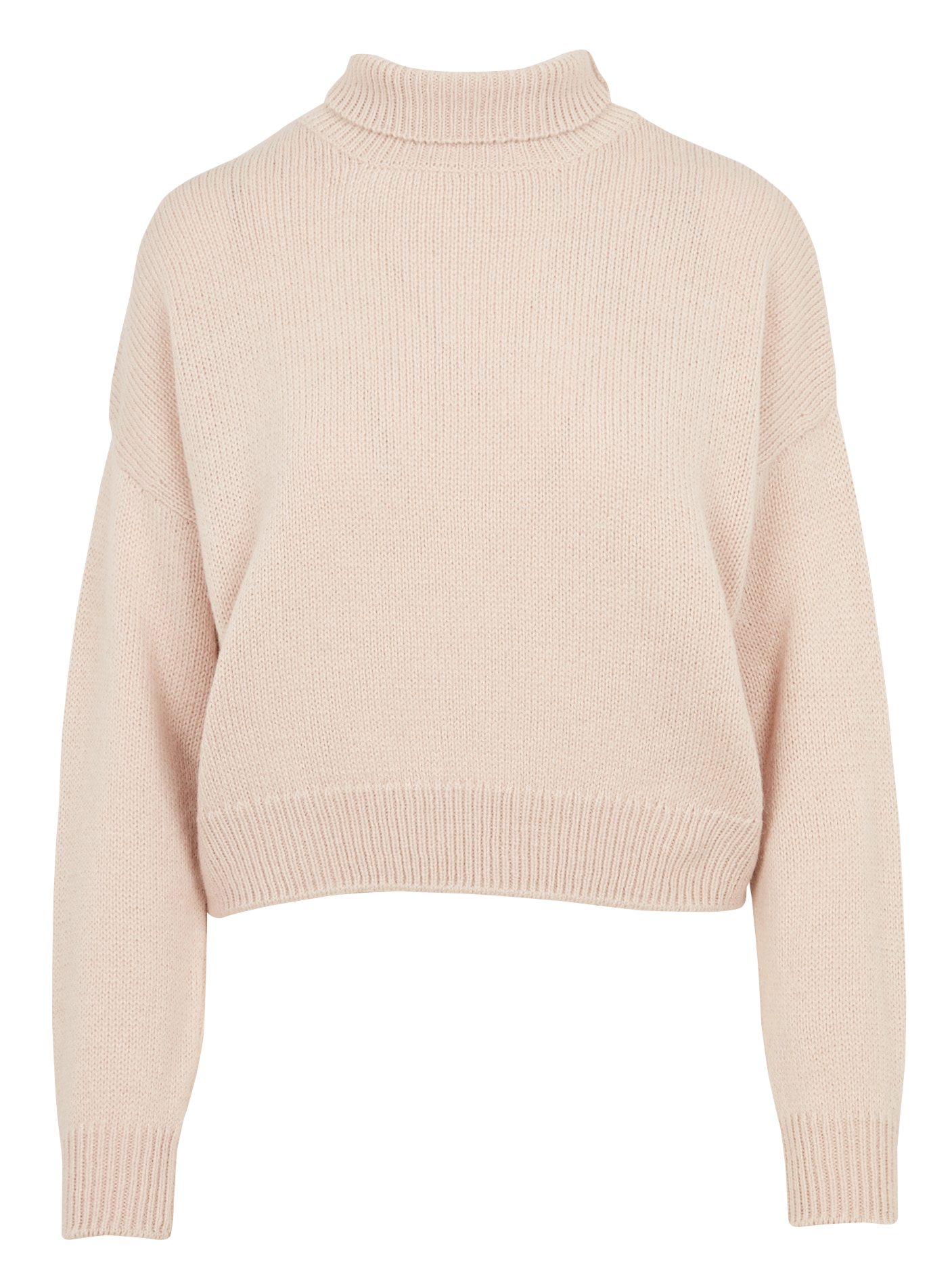 KINGS - Pull ample col montant en laine mélangée | Rose