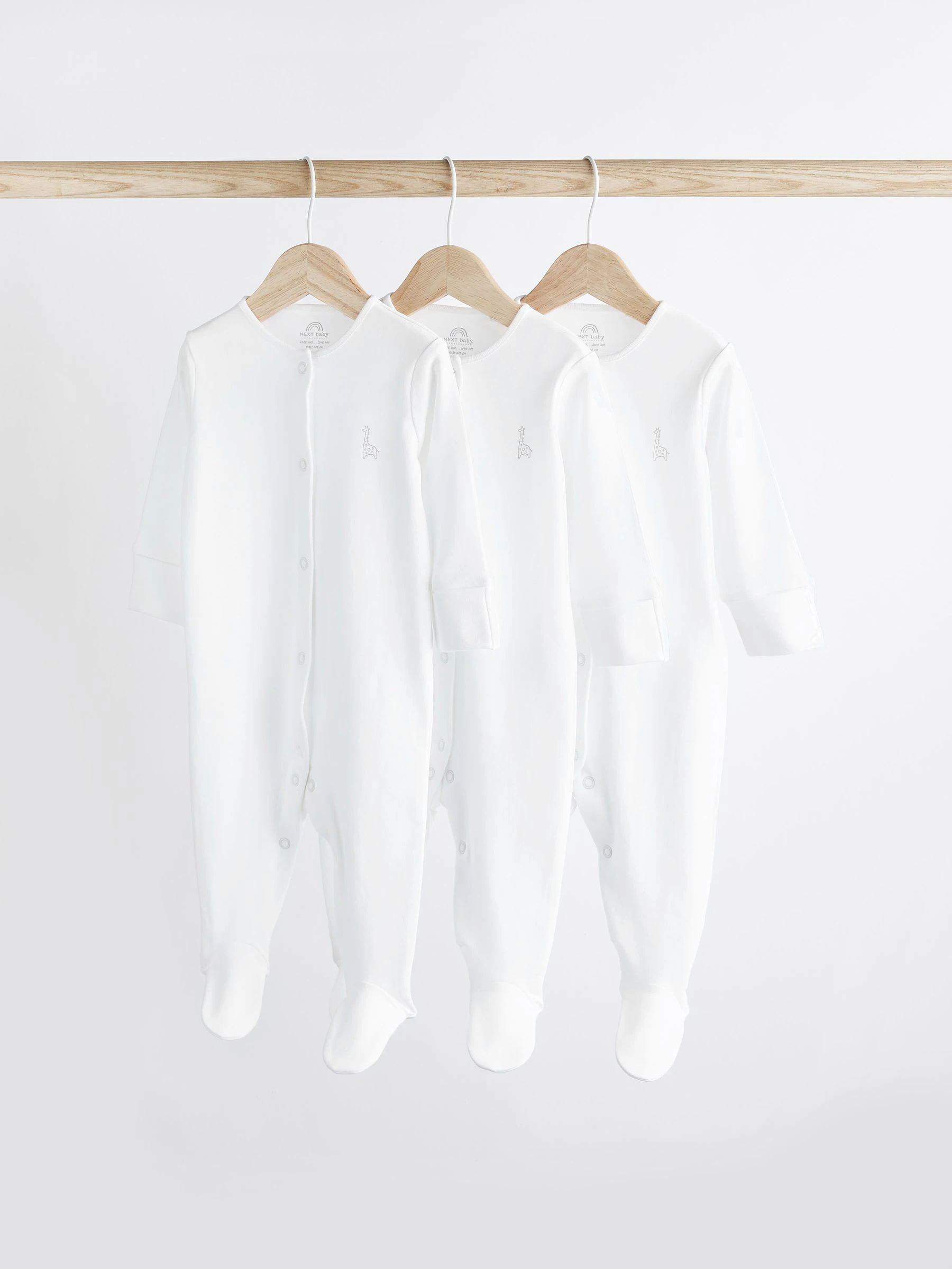 Wit - 100% katoenen babypyjama's (0-18mnd)