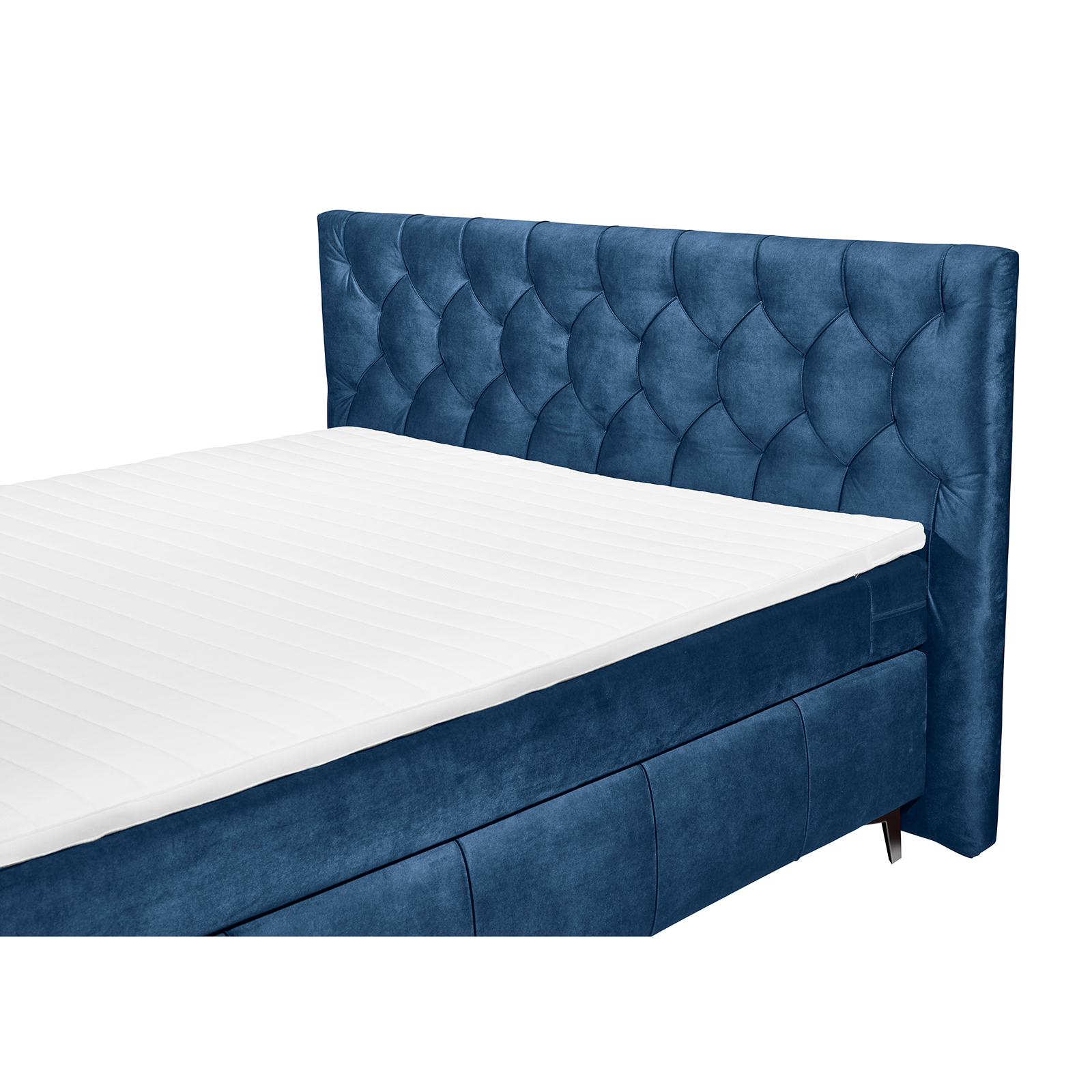Boxspringbett - mondscheinblau - Tonnentaschenfederkern - H2 - 180x200 cm