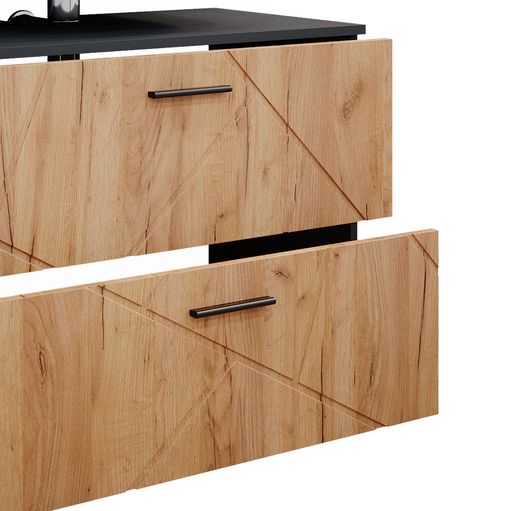 Vicco Badmöbelset Irma Anthrazit Eiche modern 80 cm 30 cm Badezimmerschrank Badschrank Badezimmermöbel Waschtischunterschrank Spiegelschrank Hochschrank Schranktür Schrankfach Schrankschublade