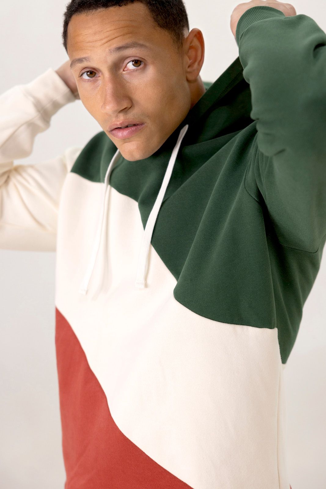 Groene colourblock hoodie