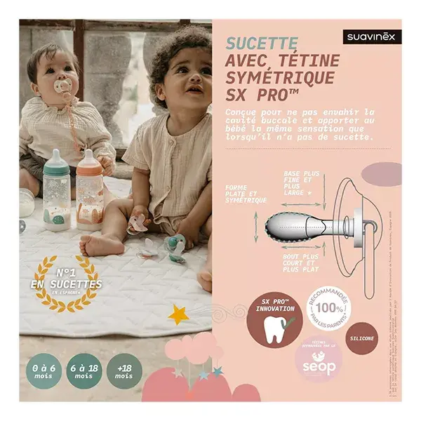 Suavinex Coffret Cadeau Biberon Sucette et Attache Sucette Dreams Bleu 270mL