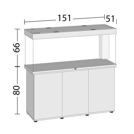 Aquarium avec meuble LED Rio 450 en bois blanc - H.80 cm