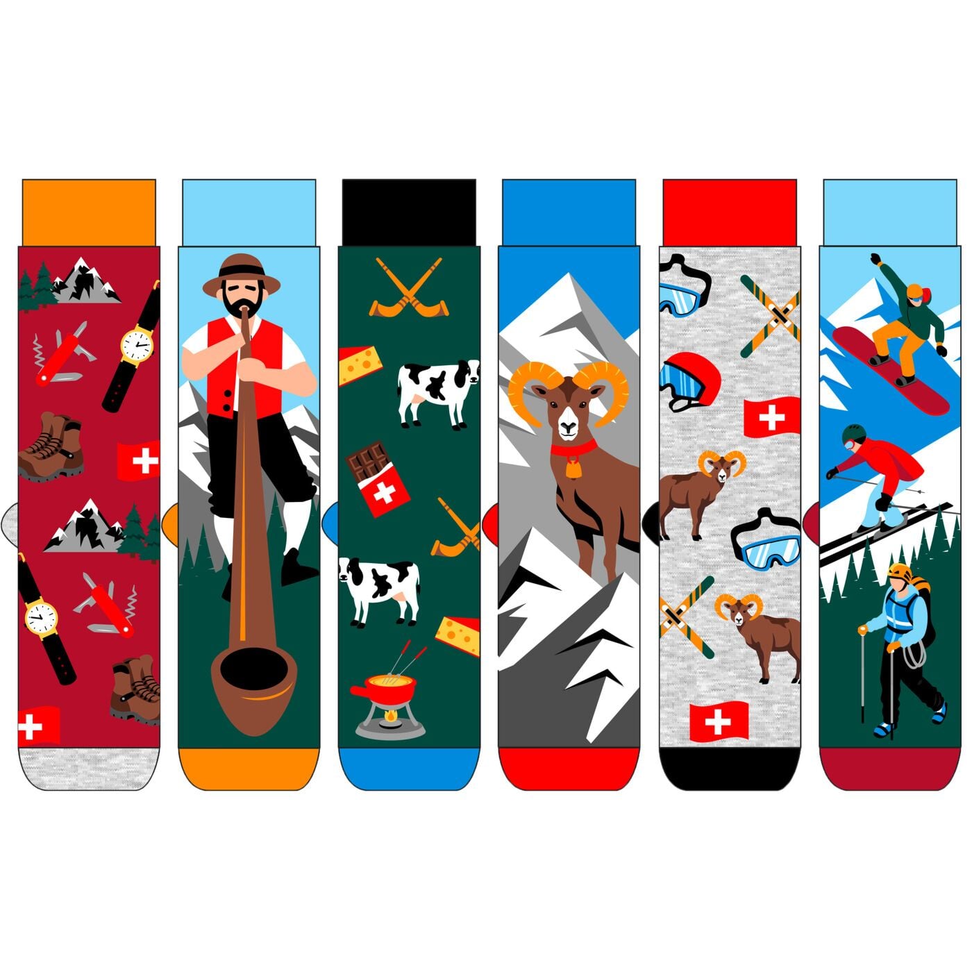 OddsocksHerren-Socken-Set «Schweiz»