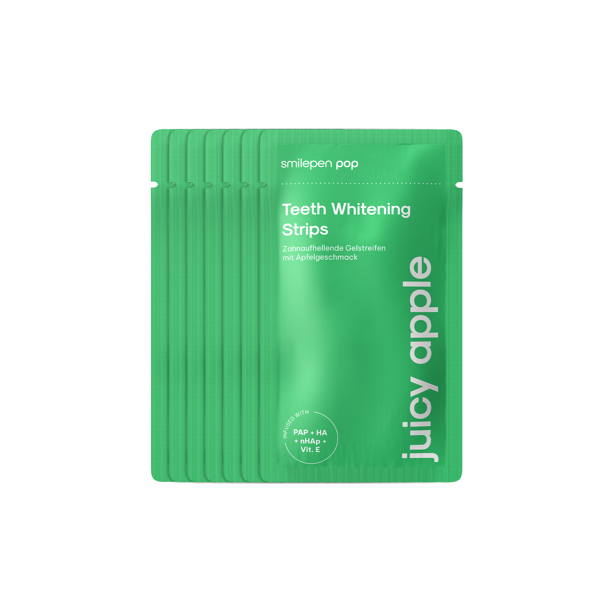 (14er Set) Zahnbleaching Pop Whitening Strips zur Zahnaufhellung (SPCWSAP) - Juicy Apple