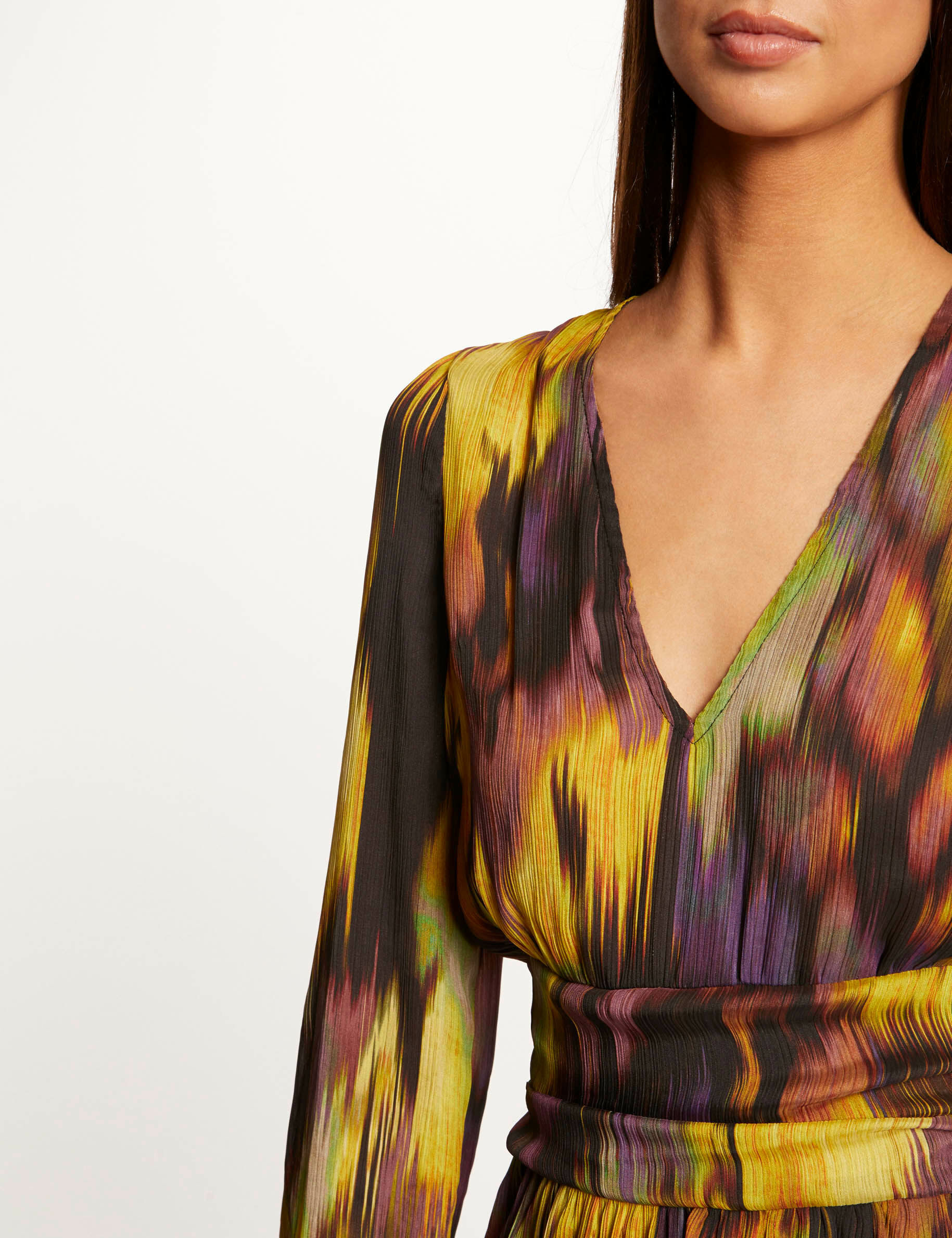 Robe droite fluide imprimé abstrait multico femme - multico