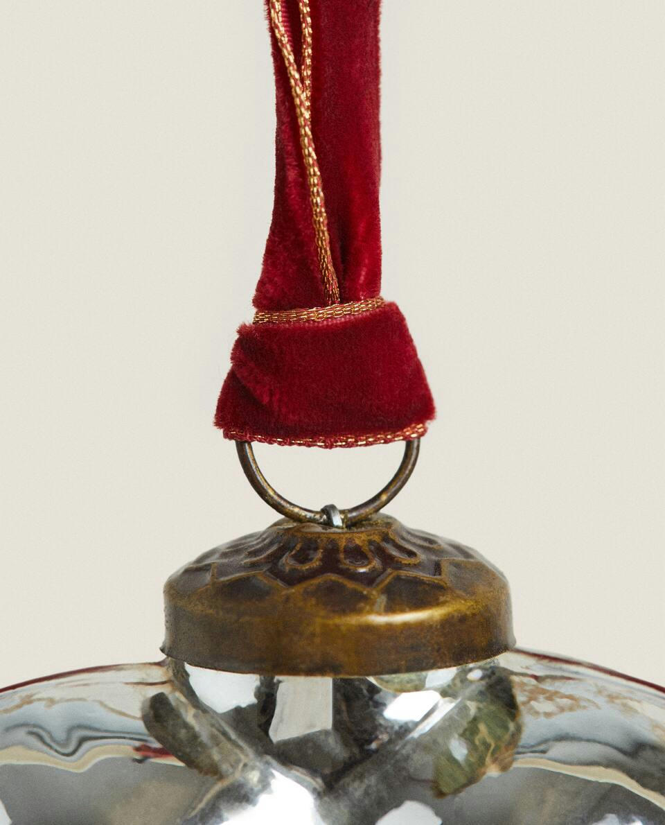 DECORAÇÃO DE NATAL EM FORMATO DE CORAÇÃO DE VIDRO