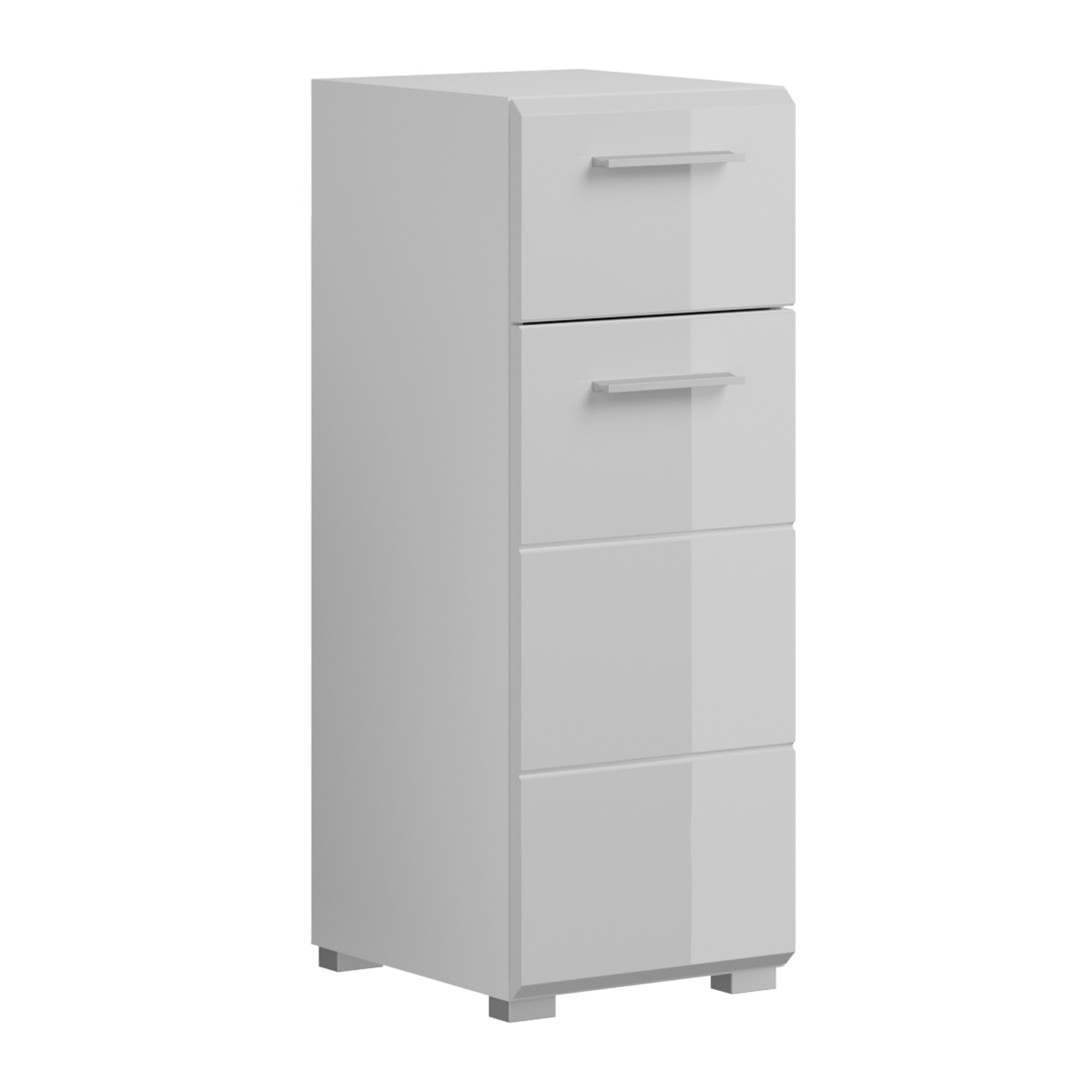 Standschrank LINA - weiß Hochglanz-weiß - 30 cm breit