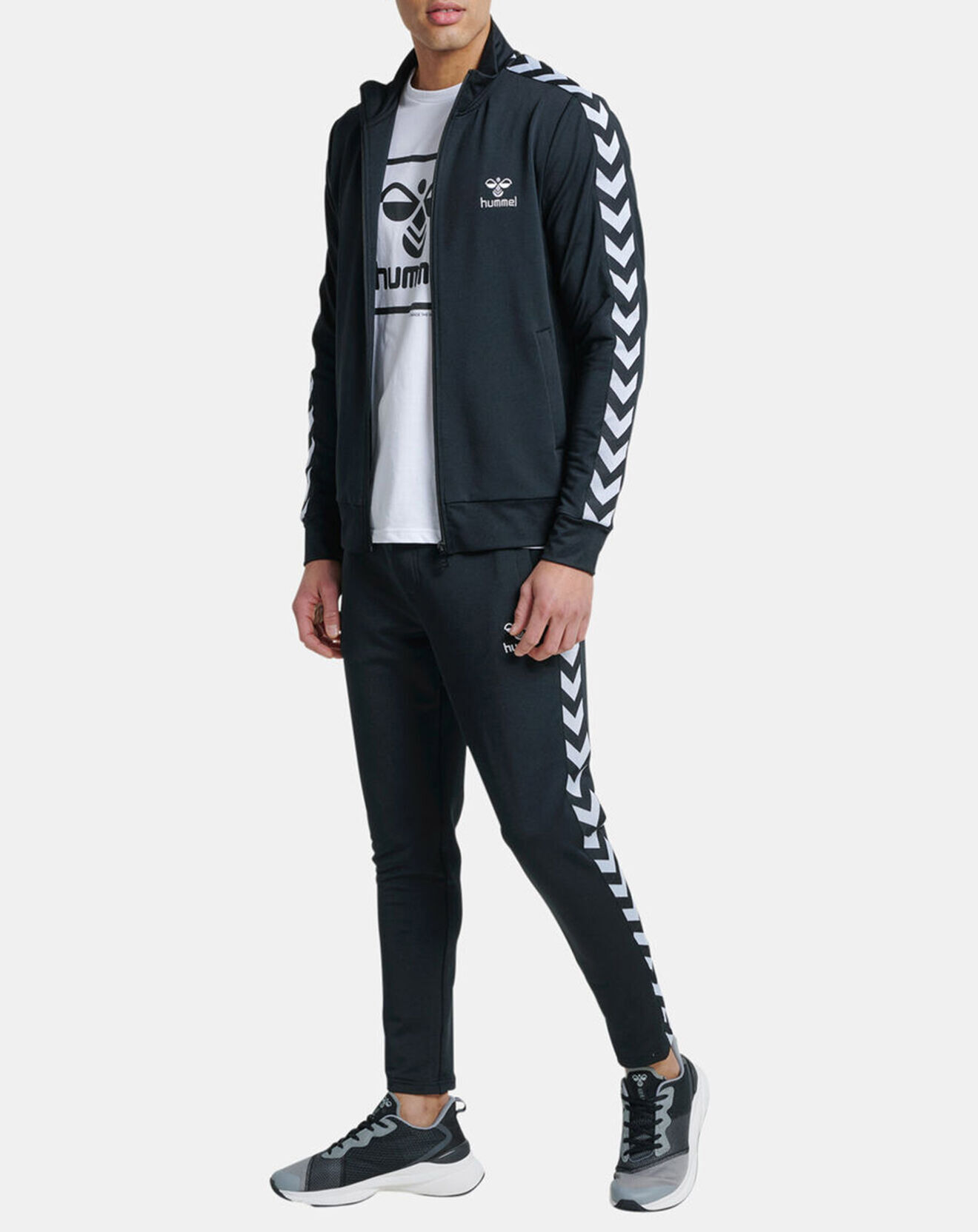 Hummel Veste zippée à bande chevron noire