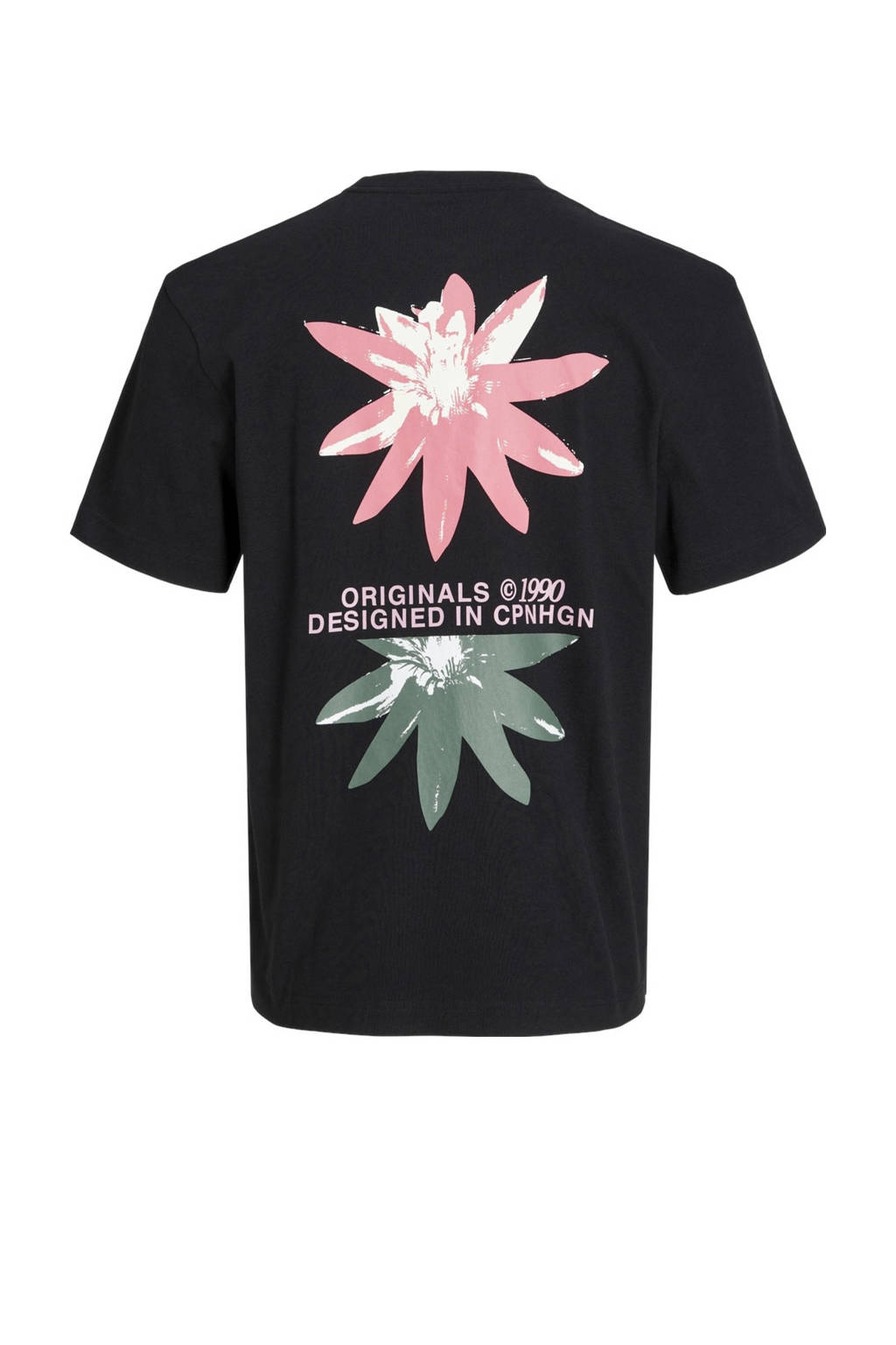 JACK & JONES T-shirt JORTAMPA met backprint zwart