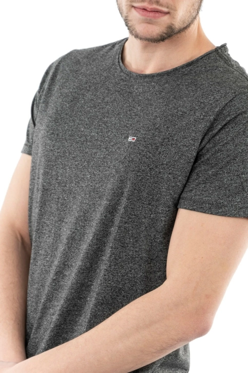Tee shirt tommy jeans slim jaspe c neck bds black