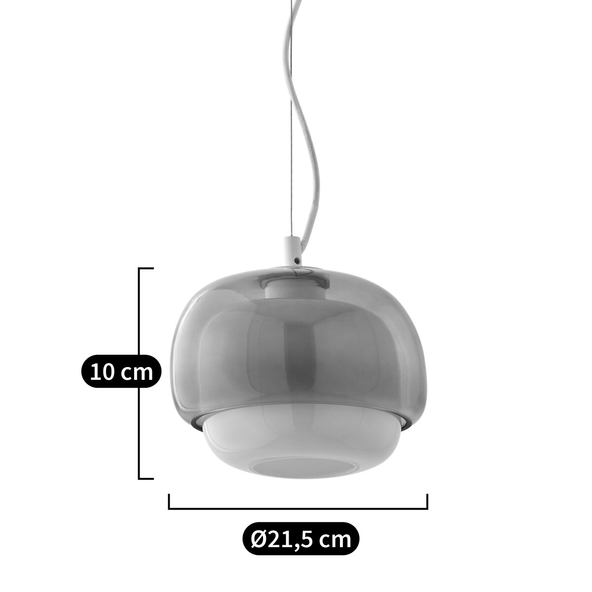 LA REDOUTE INTERIEURS<br>Luminária pendente em vidro colorido, Ø21,5 cm, Kinoko