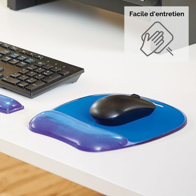 Fellowes - Tapis de souris avec repose-poignet Crystals Gel bleu