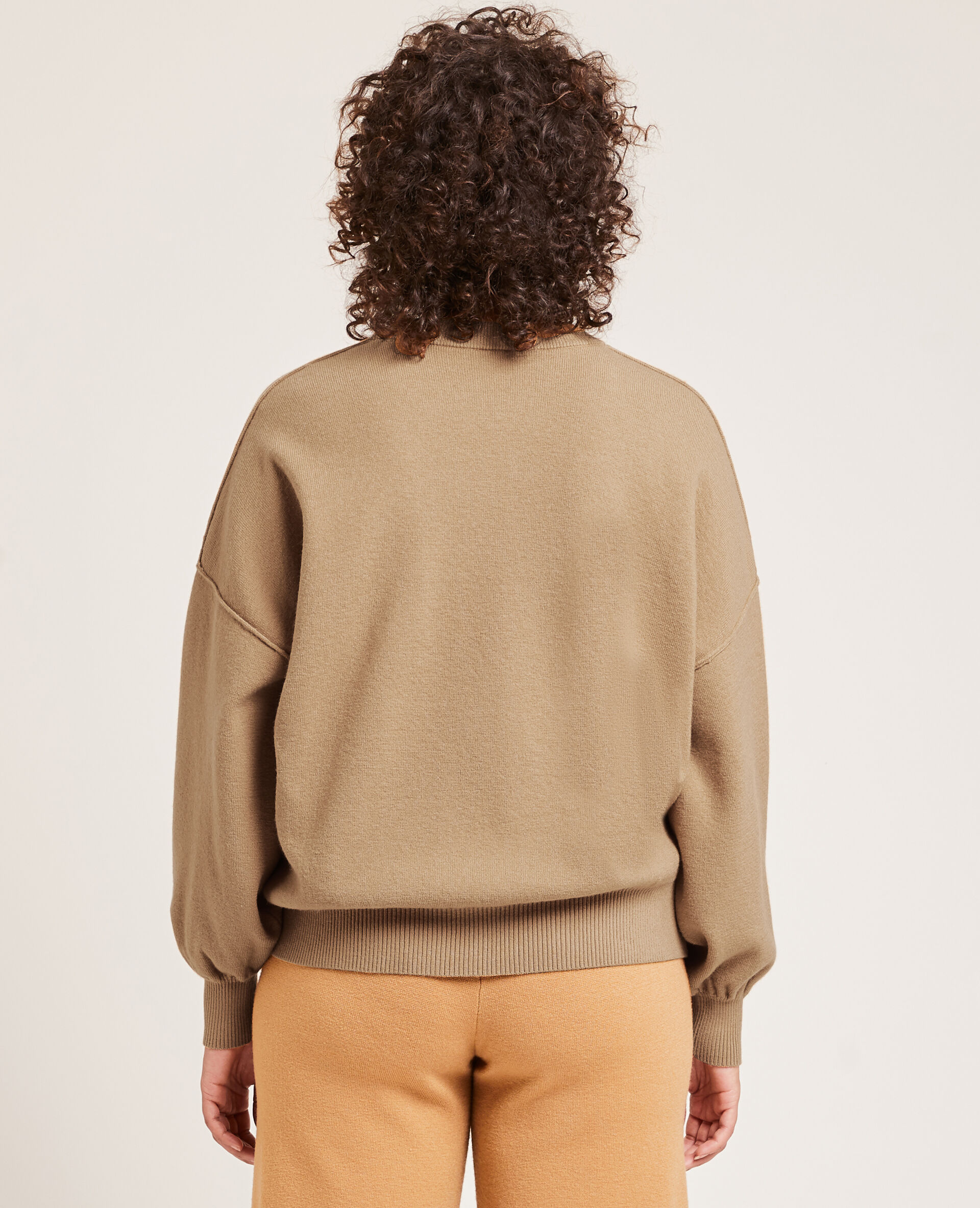 Pull large en maille - Marron