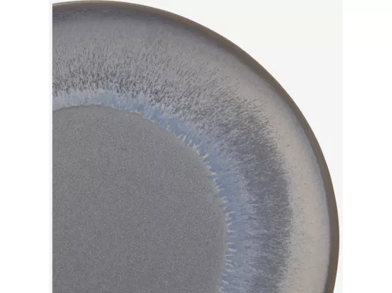 HABITAT - Assiette à dessert en grès - 22 cm - Bleu et marron (Lot de 3) - Asta