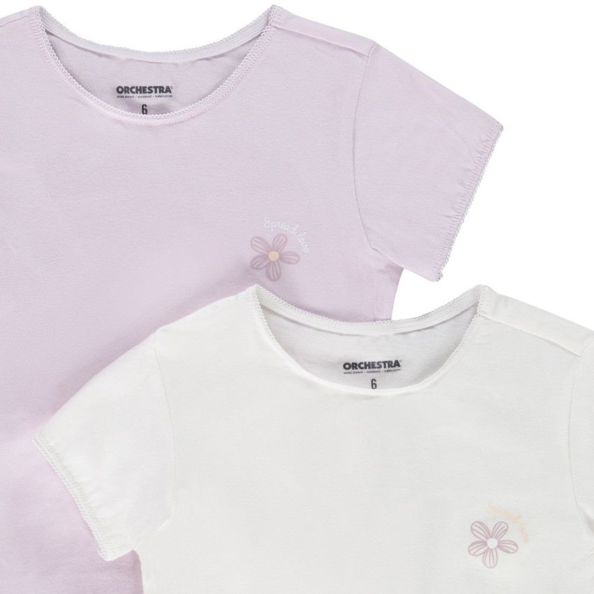 Lot de 2 maillots de corps manches courtes en jersey - Lilas