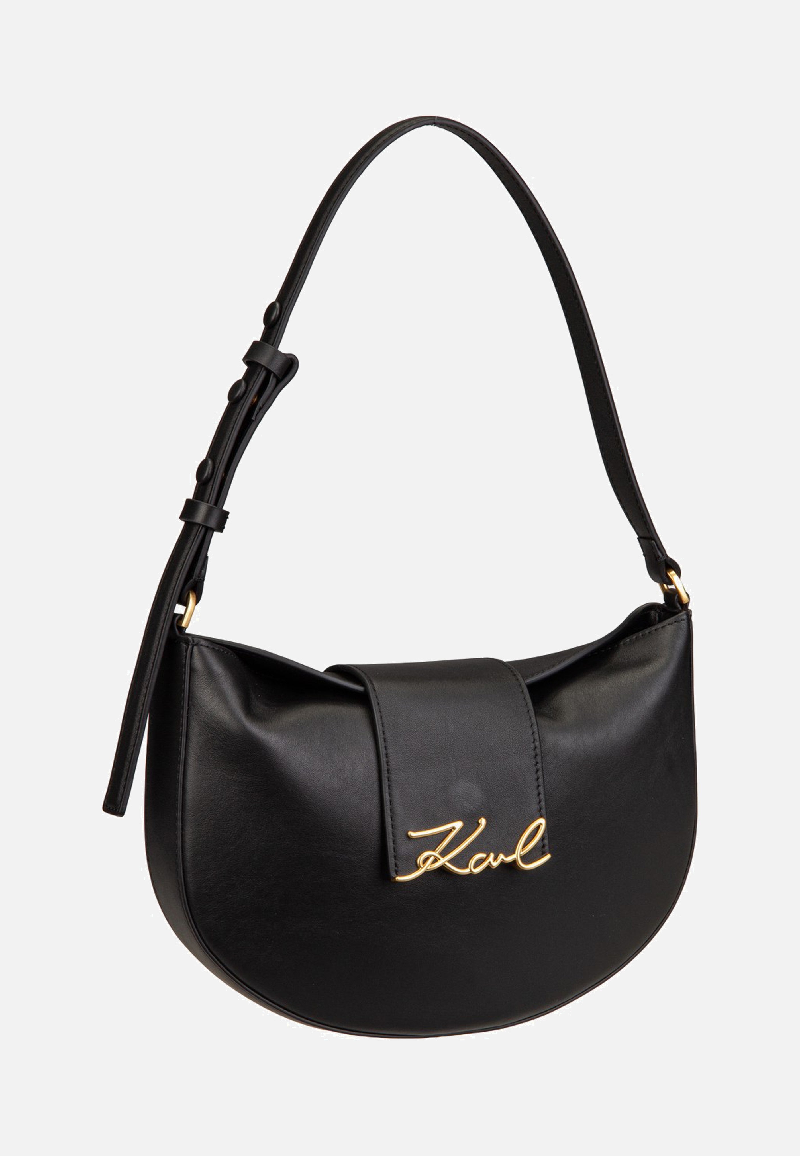 K/Signature FL Halfmoon SHB Black/Gold - Umhängetasche