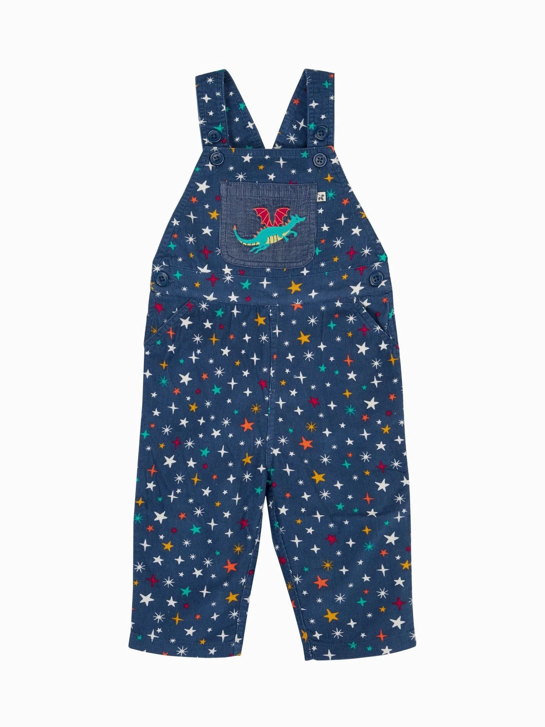 Frugi Blue Durgan Printed Dungaree