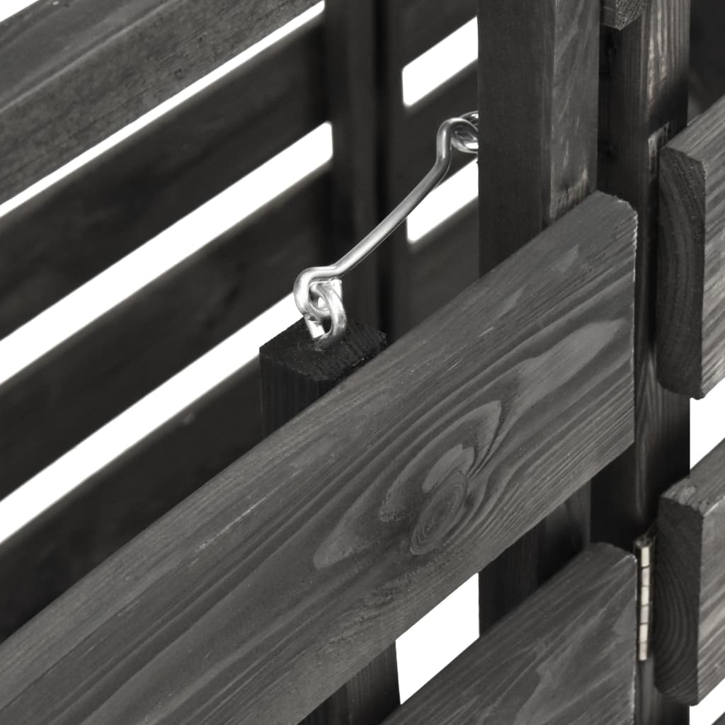 Abri de poubelle triple 210x75x121 cm bois de pin massif peint