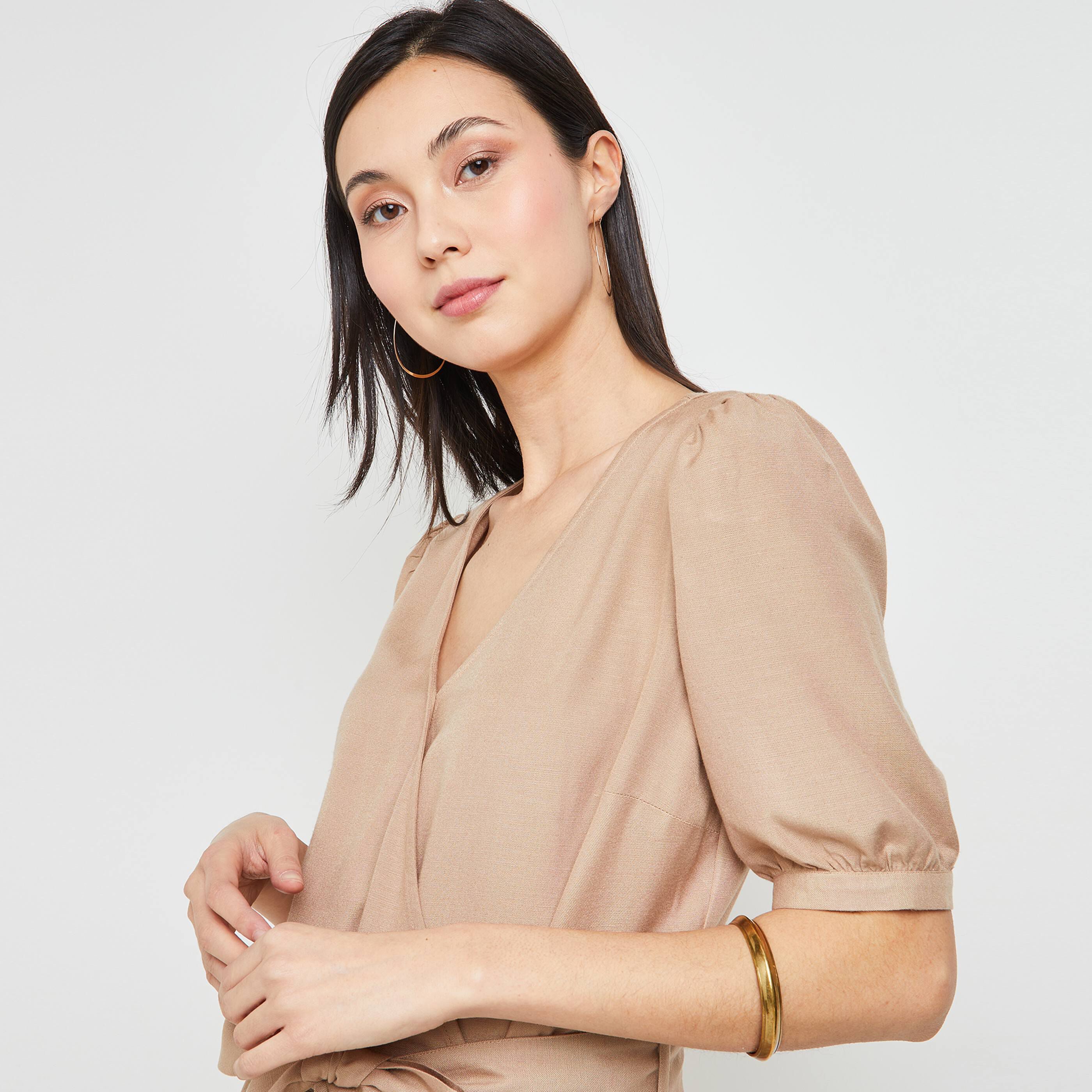 Robe cache coeur femme - BEIGE