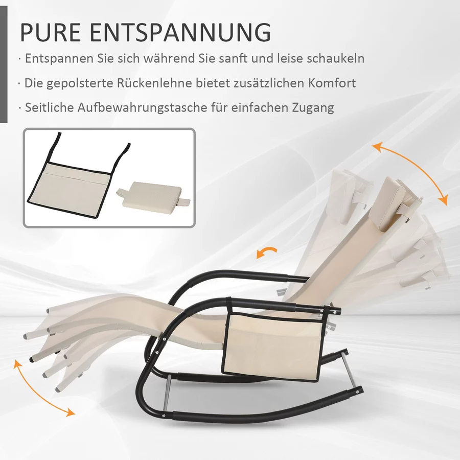 Outsunny Schaukelstuhl atmungsaktive Mesh-Gewebe beige