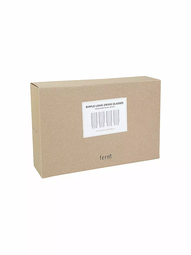 FERM LIVING Longdrinkglas 4er Set RIPPLE transparent