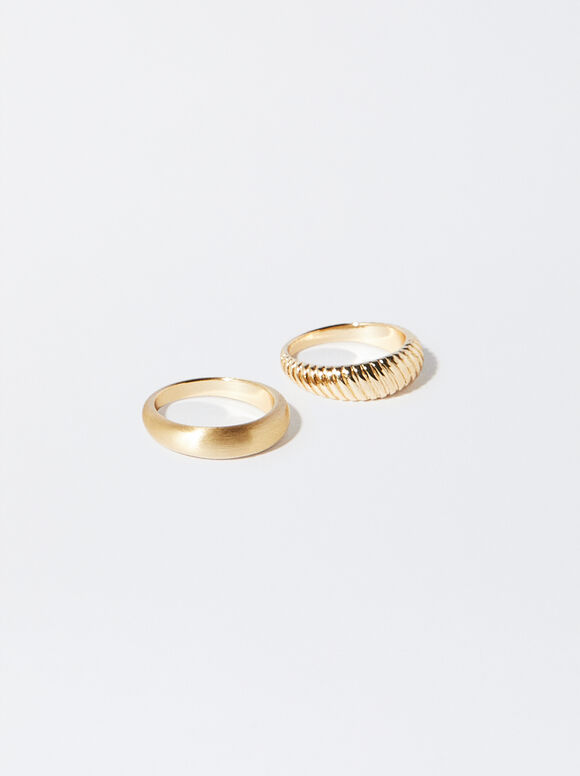 Conjunto Anillos Dorados - Dorado