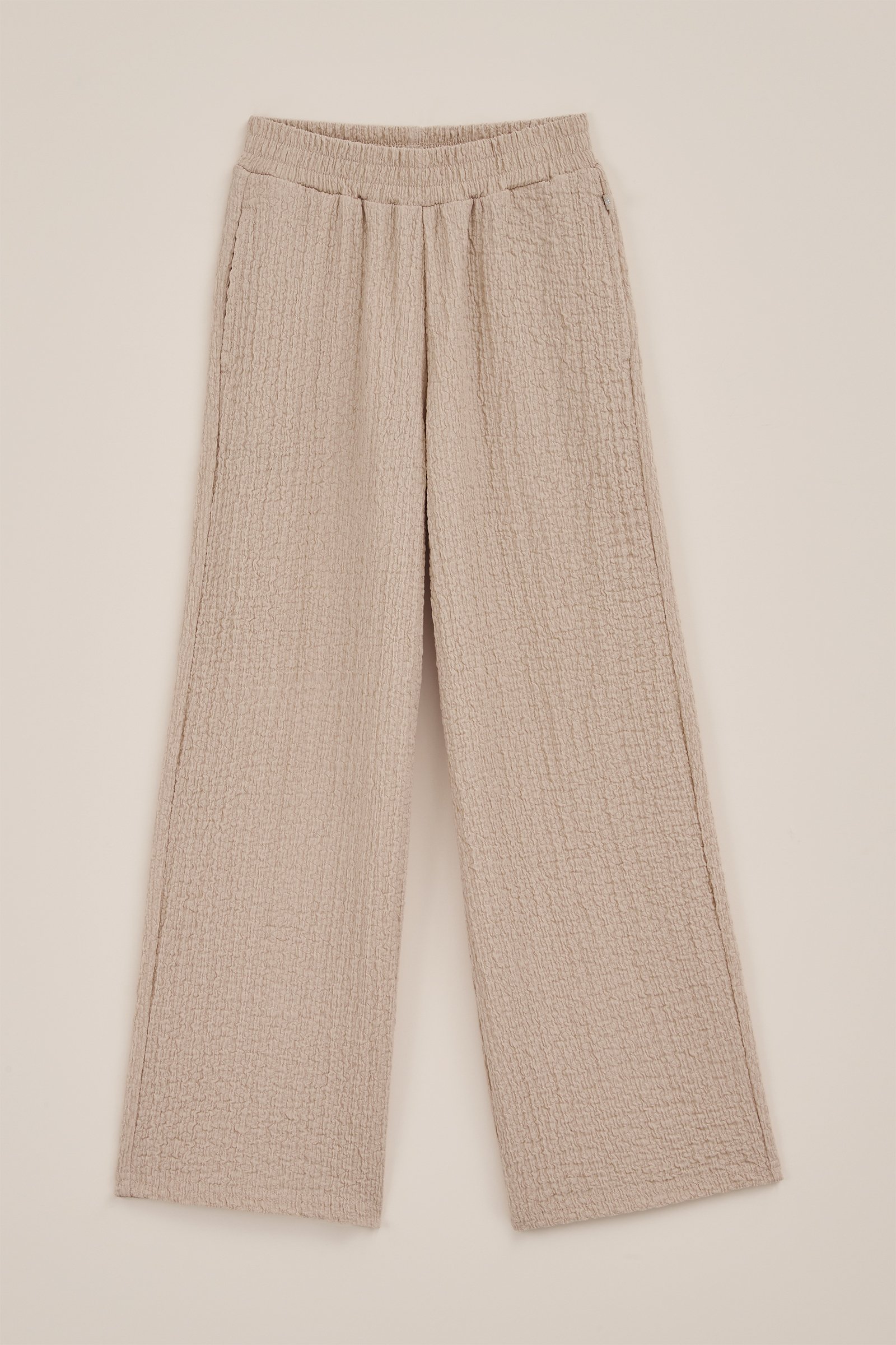 Meisjes broek met structuur WE Fashion Beige