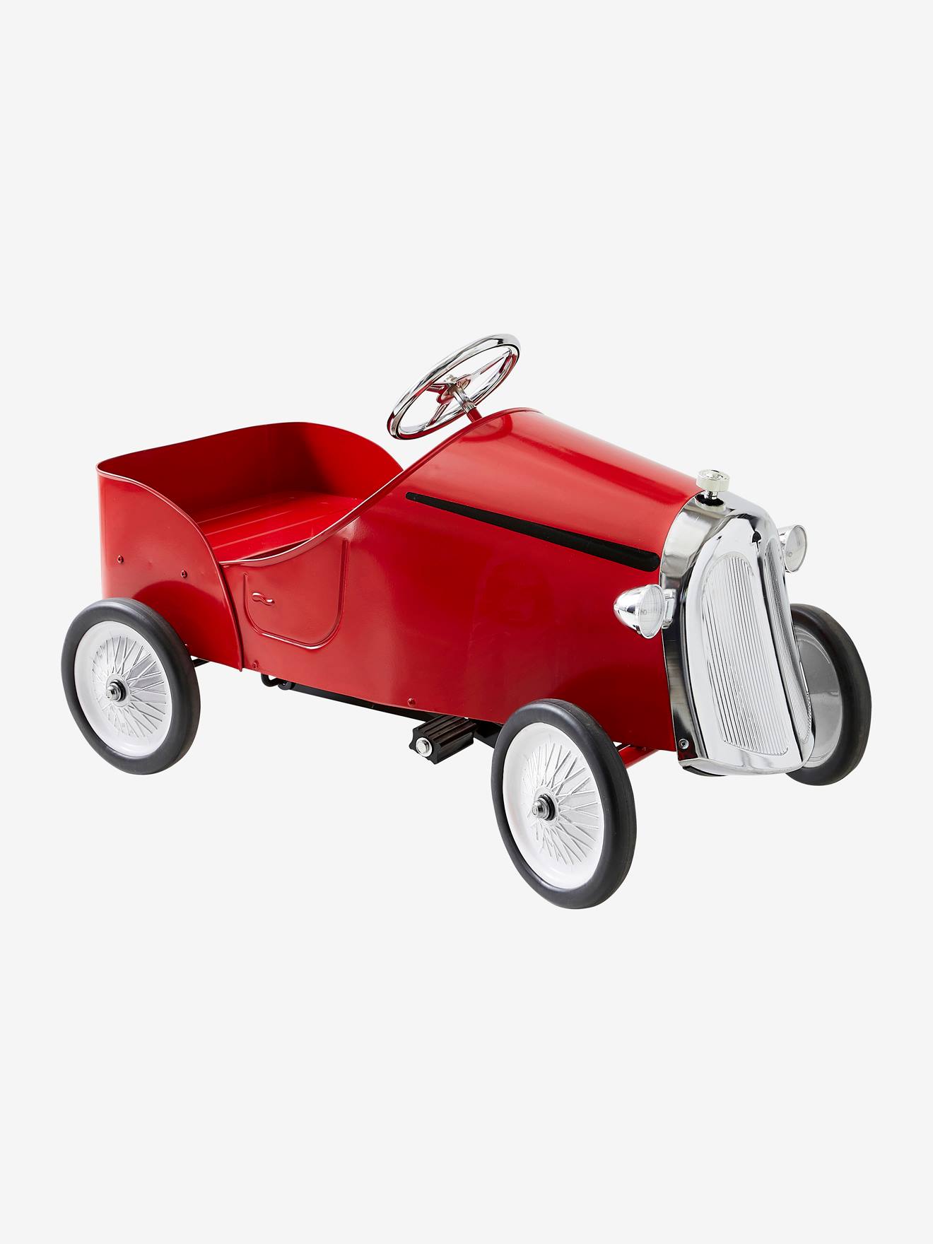 carrinho de pedal vermelho de metal