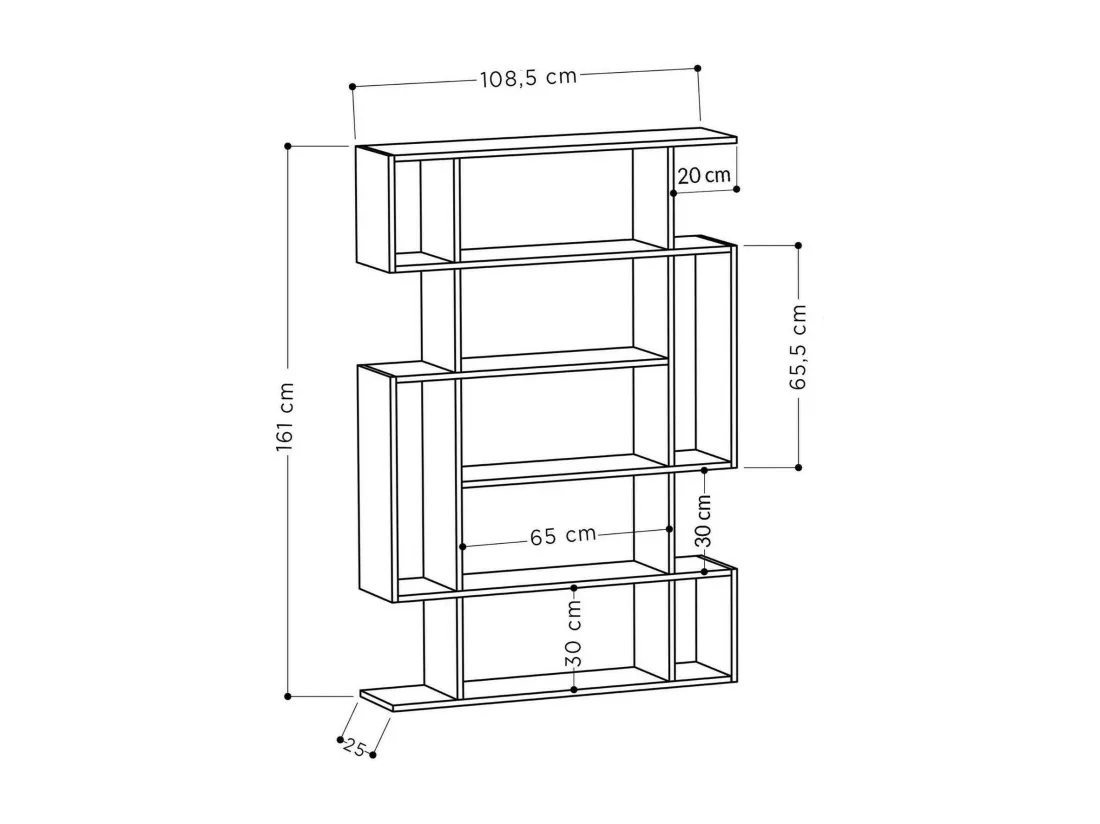 Bibliothèque Adhara, Etagère de bureau, Porte-livre mobile, Librairie, 110x26h161 cm, Anthracite et Beige