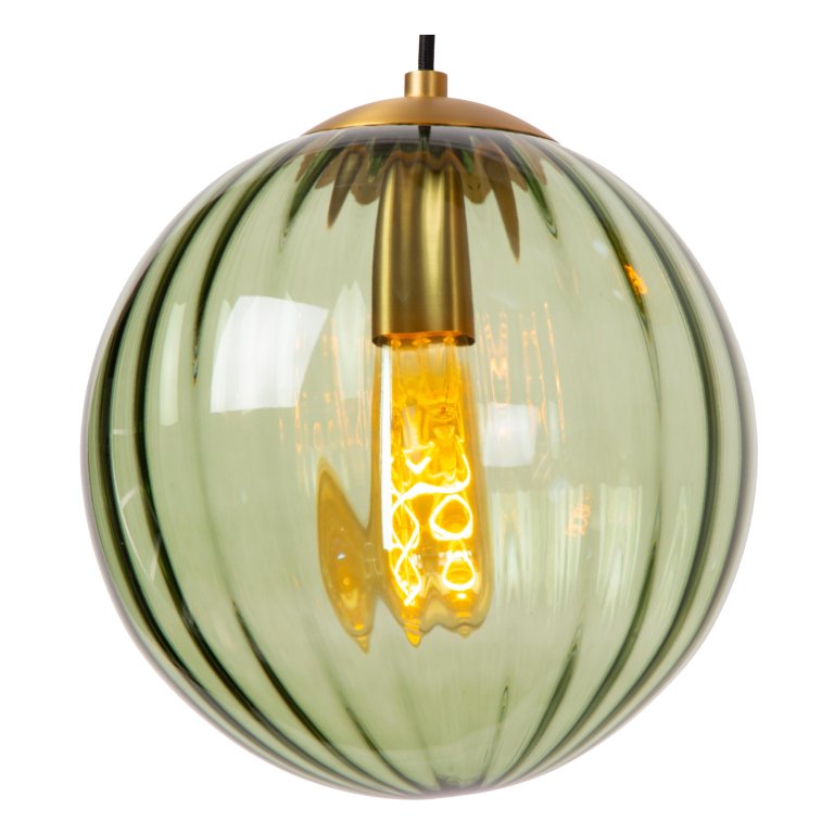 Lucide Monsaraz 3 cluster hanglamp rond groen/amber