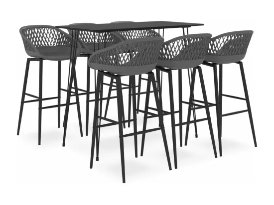 Ensemble de bar 7 pcs Noir et gris