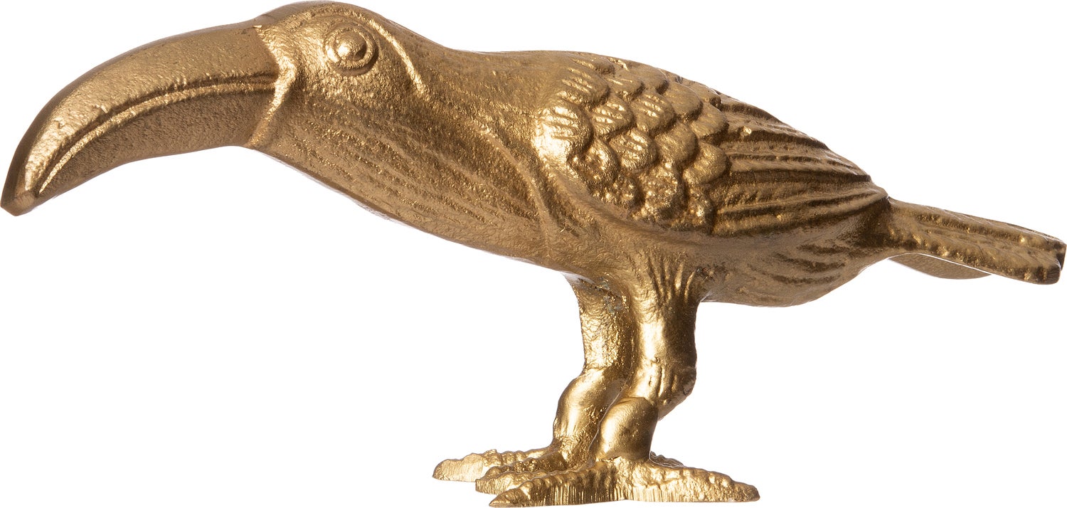 Intratuin beeld Toekan goud 20 x 4 x 7,5 cm