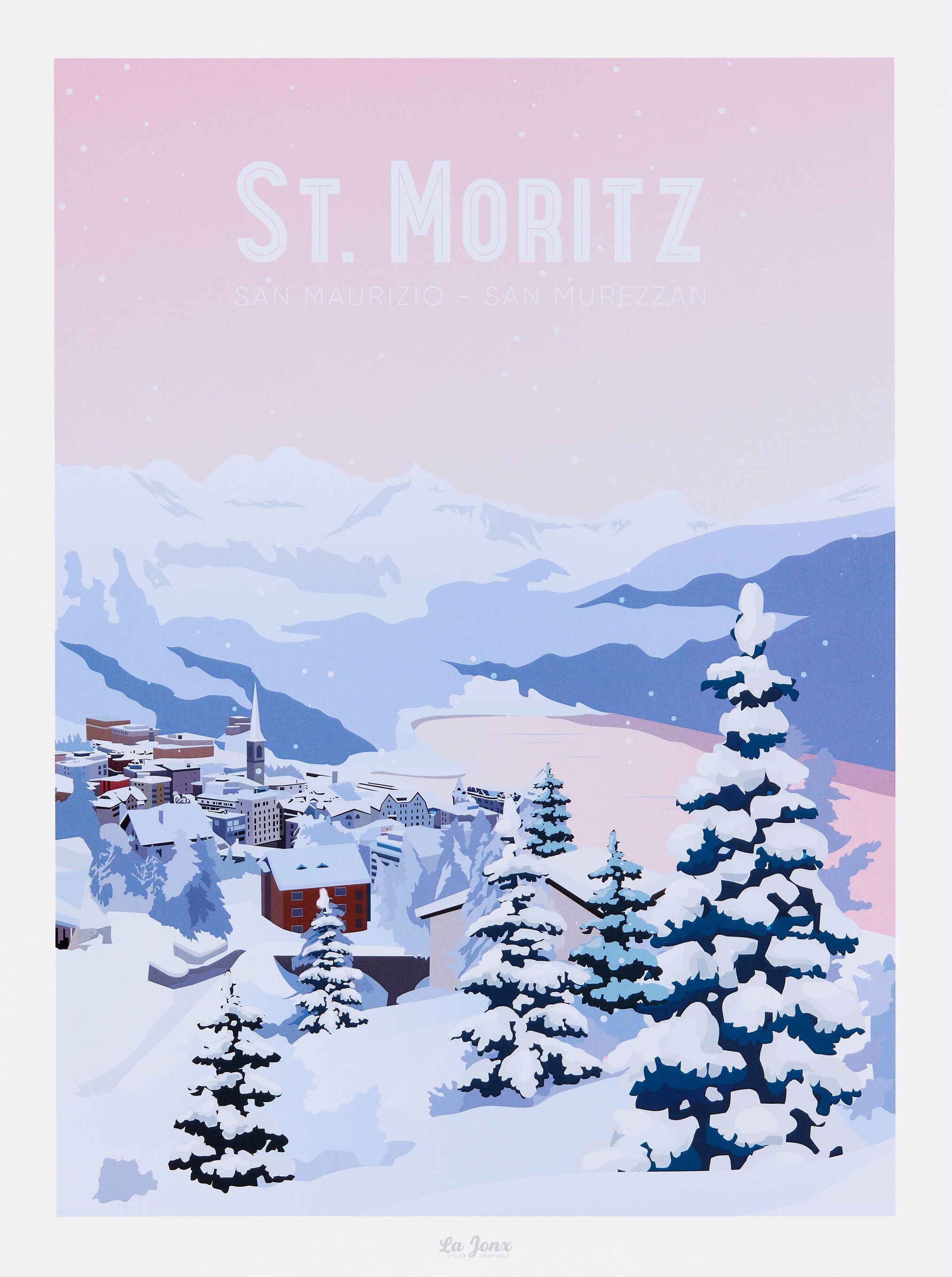 La Jonx ST. MORITZ Poster - B: 30.0 cm x T: 0.1 cm x H: 40.0 cm