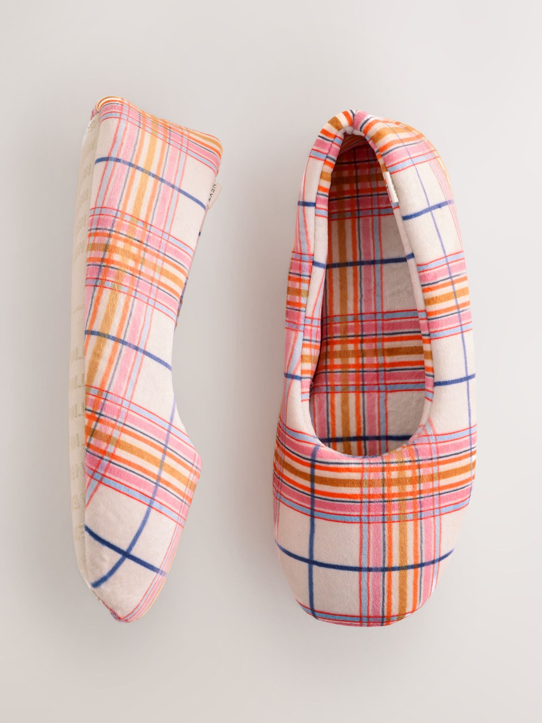 Oranje geruit - Plush Ballet Slippers