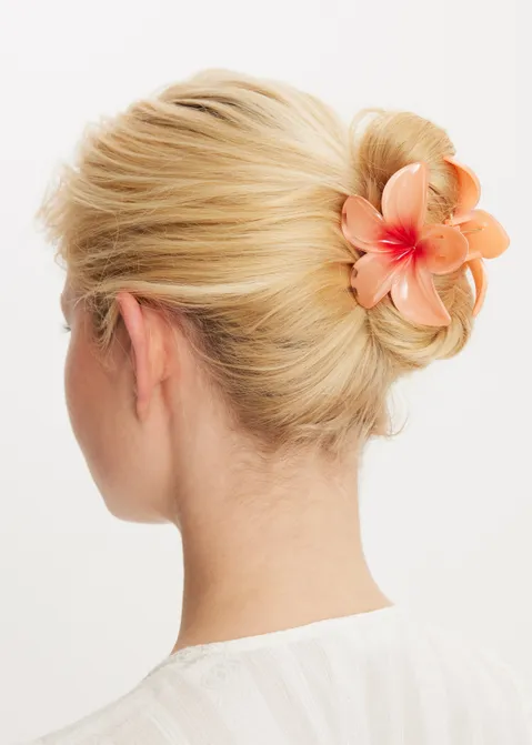 Haarclip bloem rood (PEACH)