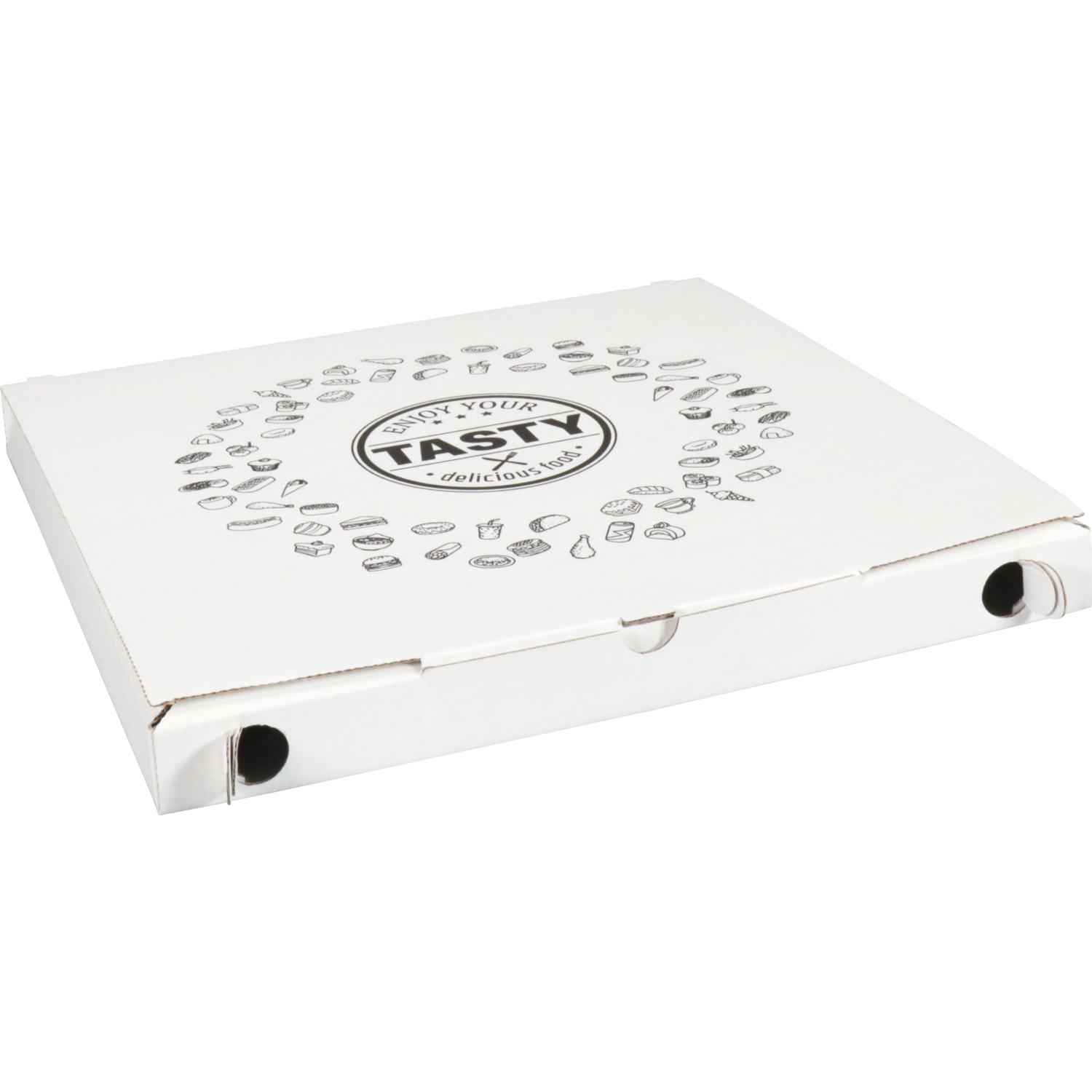Pizzadoos, TASTY, golfkarton, 32x32x3cm, vegetale, wit