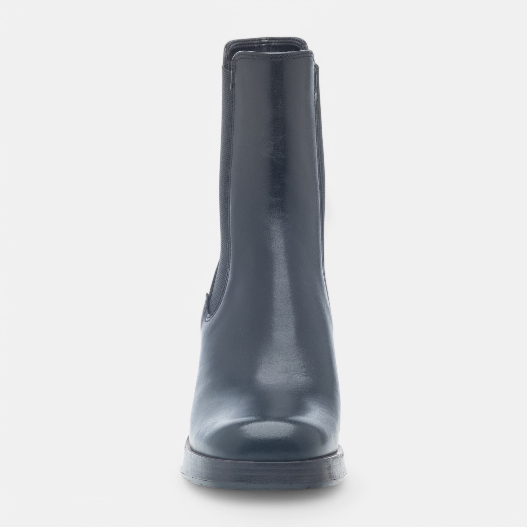 Boots chelsea à talon Femme en cuir noir