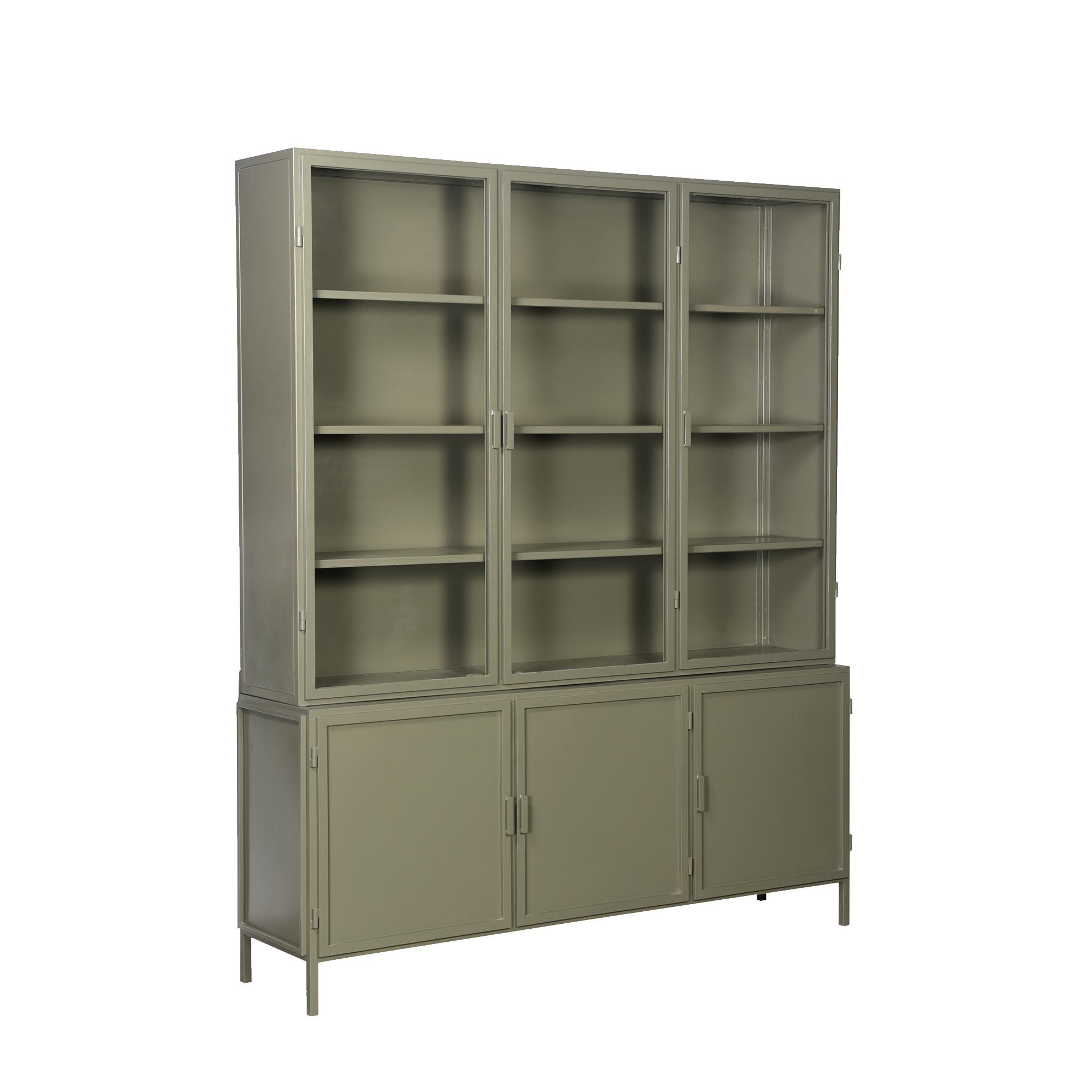 Vitrinekast Garland metaal green olive H220xB180xD42cm