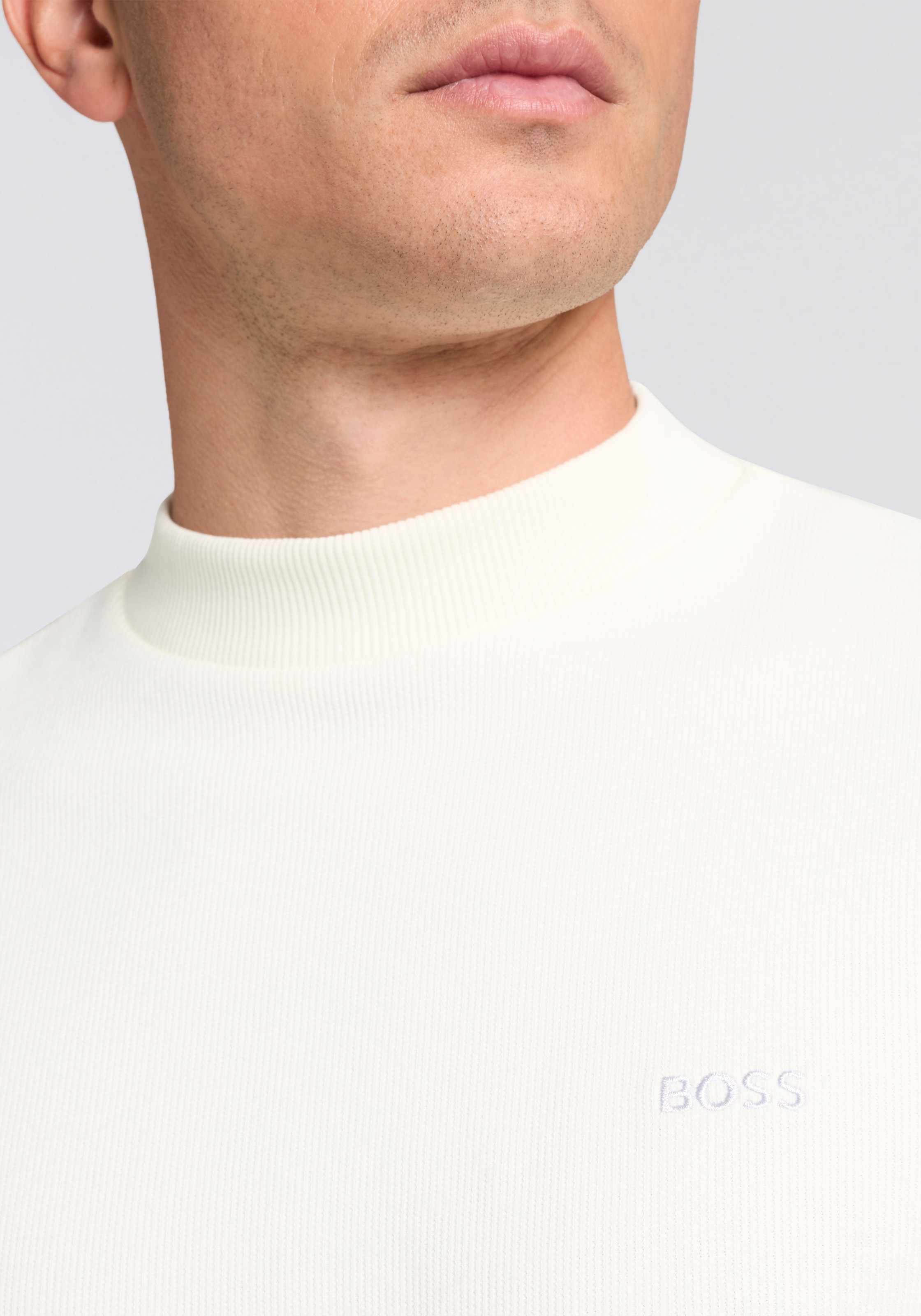 BOSS ORANGE Langarmshirt »Te explorer«, Rundhalsausschnitt, Saum- und Ärmelbündchen