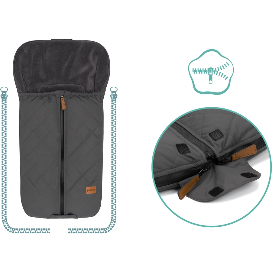 fillikid Winterfußsack Nevado für Babyschale Grau