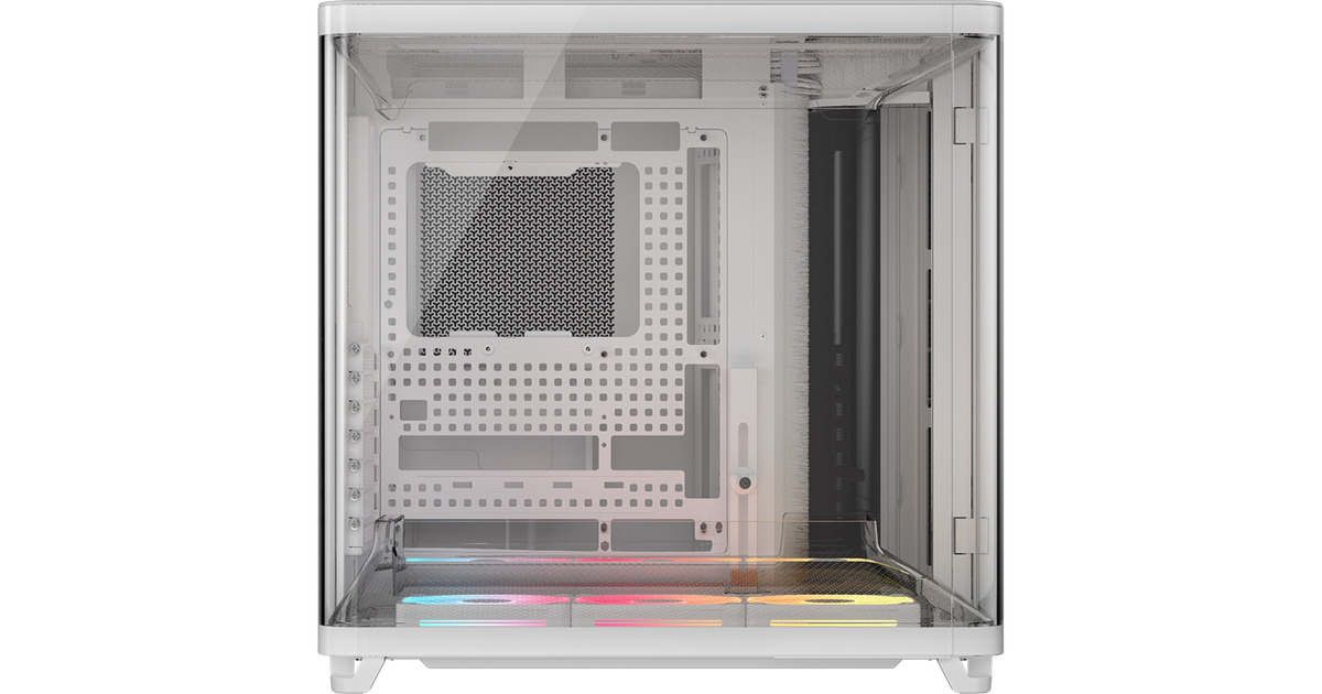 CorsairAIR 5400 LX-R LINK midi tower behuizing  (Wit | 3x USB-C | RGB | Tempered Glass)