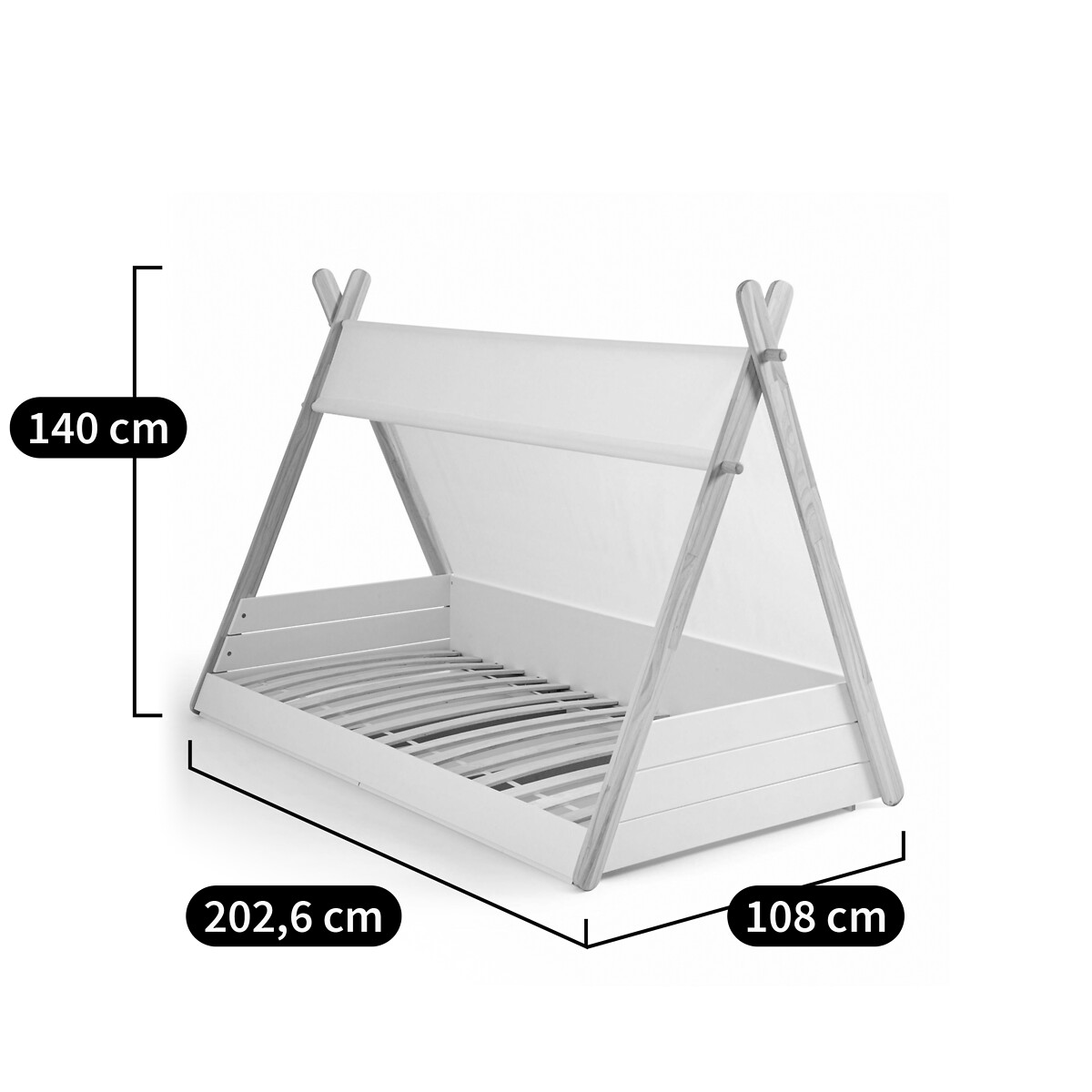 LA REDOUTE INTERIEURS<br>Cama infantil SIFFROY Tipi com estrado de ripas