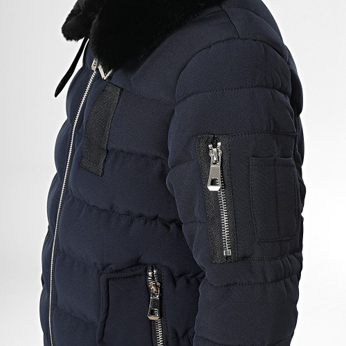 Doudoune Col Fourrure Enfant 271KD Bleu Marine
